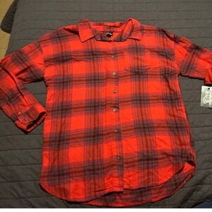 Art Class Red Plaid Flannel Shirt - Kids Long Sleeve Button Down‎ Top